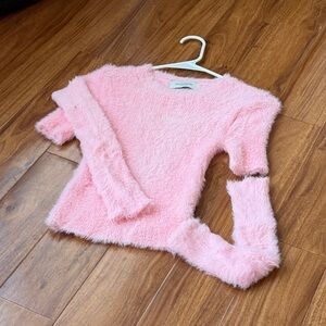 bebe Soft Pink Fuzzy Sweater